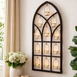 Black Metal Wall Candle Holder